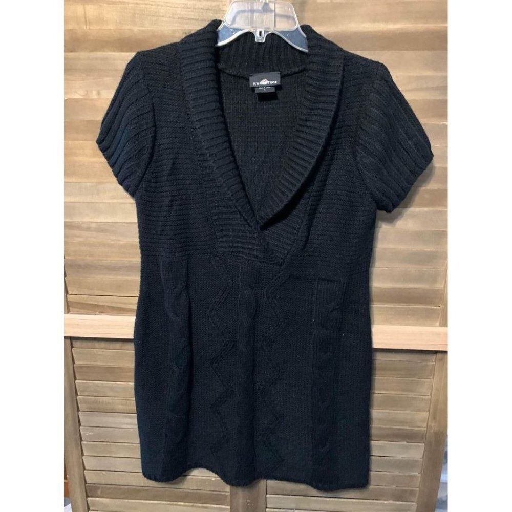 It’s our time Short Sleeve Sweater Dress Size Large Black
